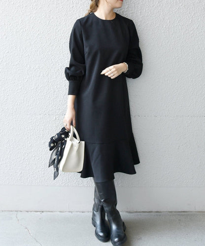 SHIPS any:〈ウォッシャブル〉ペプラム ヘム ミニ ワンピース