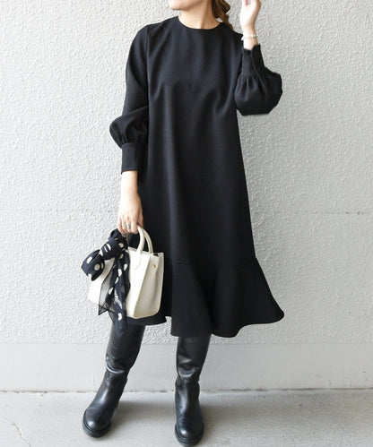 SHIPS any:〈ウォッシャブル〉ペプラム ヘム ミニ ワンピース