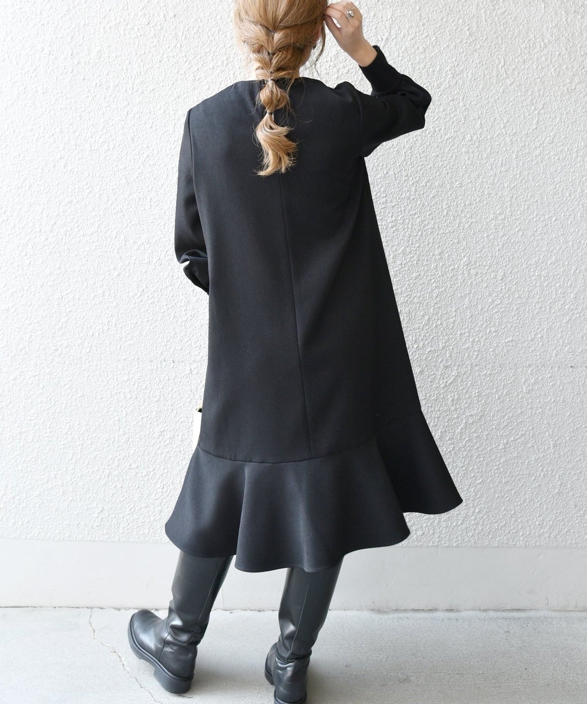 SHIPS any:〈ウォッシャブル〉ペプラム ヘム ミニ ワンピース