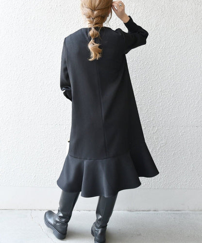 SHIPS any:〈ウォッシャブル〉ペプラム ヘム ミニ ワンピース