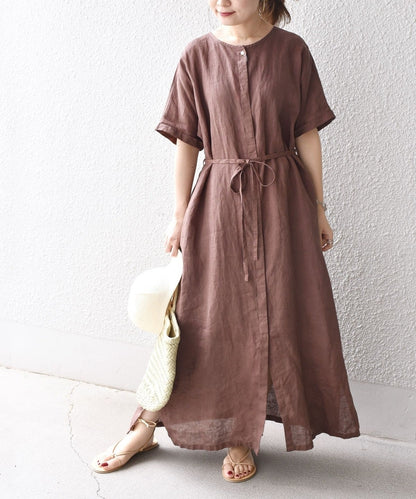 【WEB限定】リネンフロントボタンワンピース