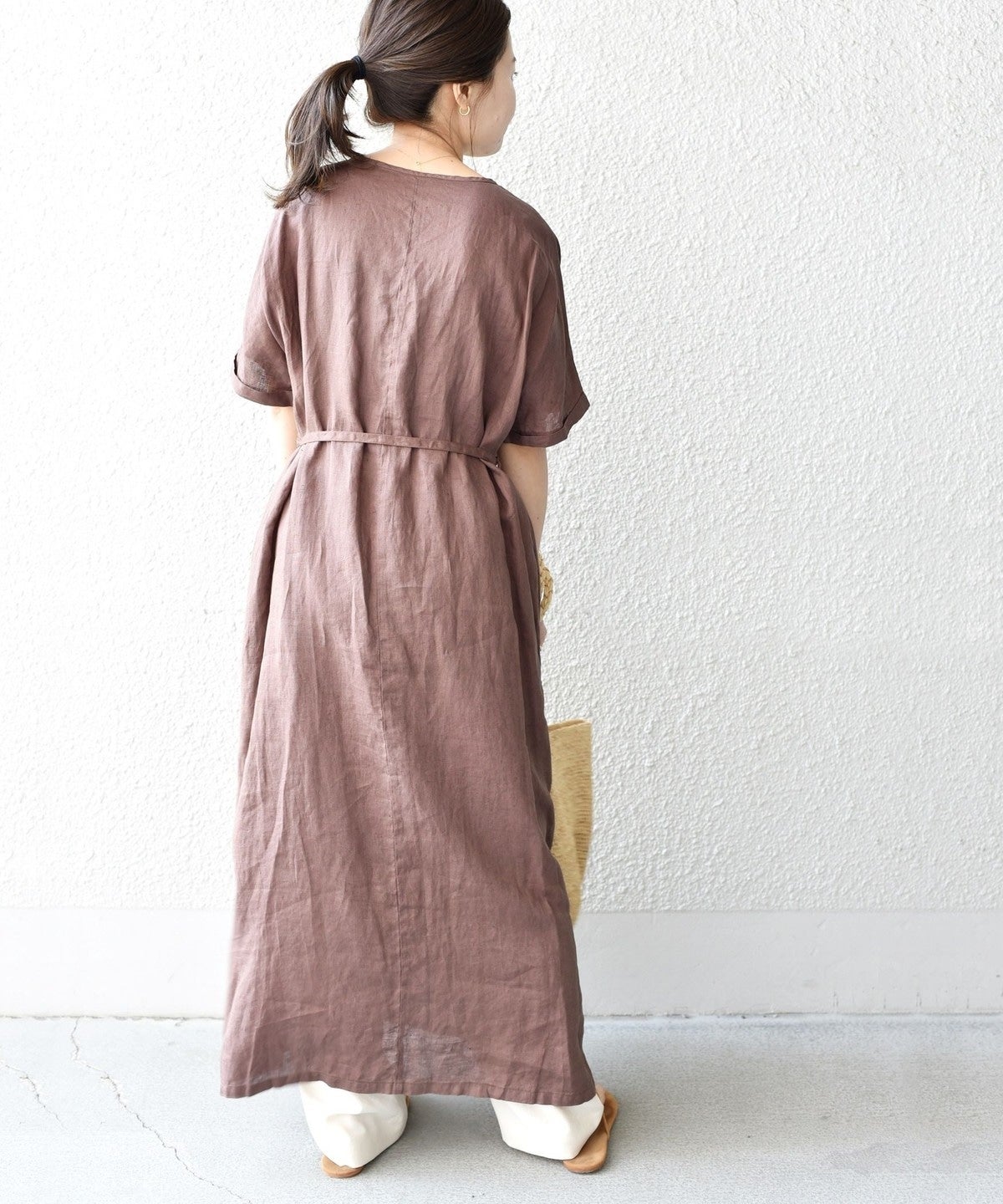 【WEB限定】リネンフロントボタンワンピース