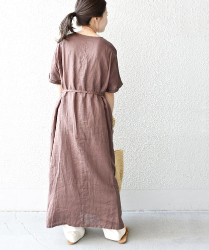 【WEB限定】リネンフロントボタンワンピース