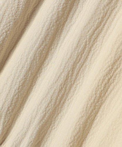 〈手洗い可能〉パイピング デザイン シャーリング スリーブ ワンピース