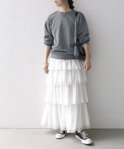 SHIPS any:〈手洗い可能〉ラメ 裏毛 クルーネック スウェット