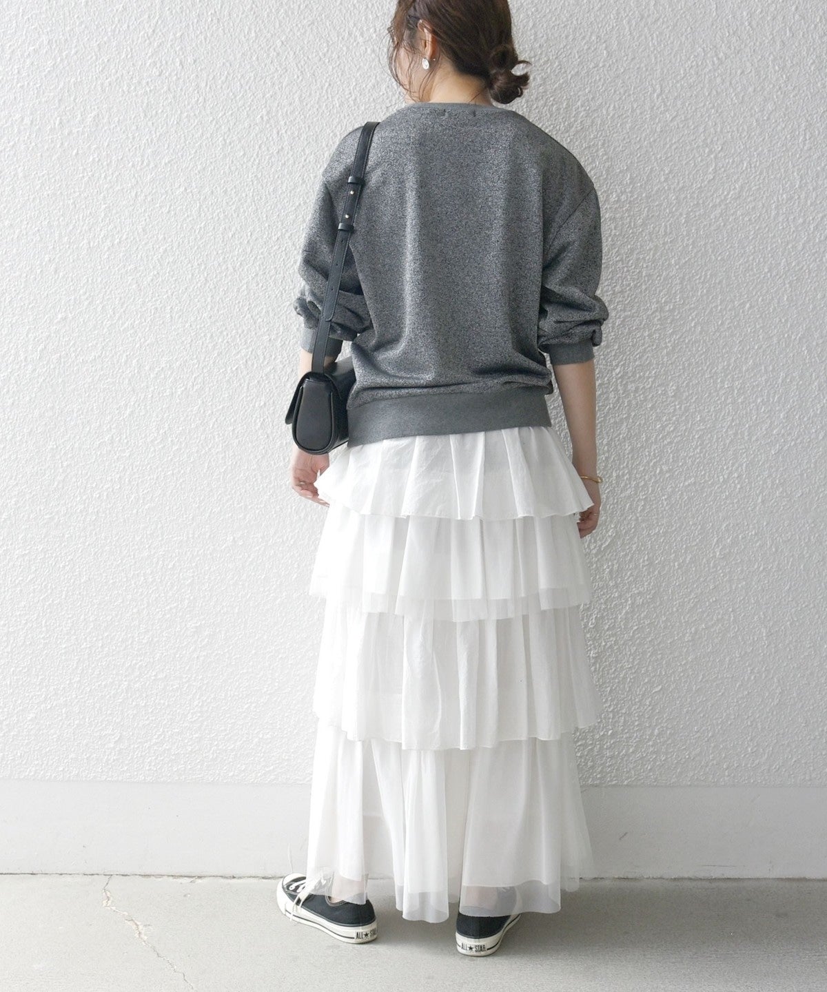 SHIPS any:〈手洗い可能〉ラメ 裏毛 クルーネック スウェット