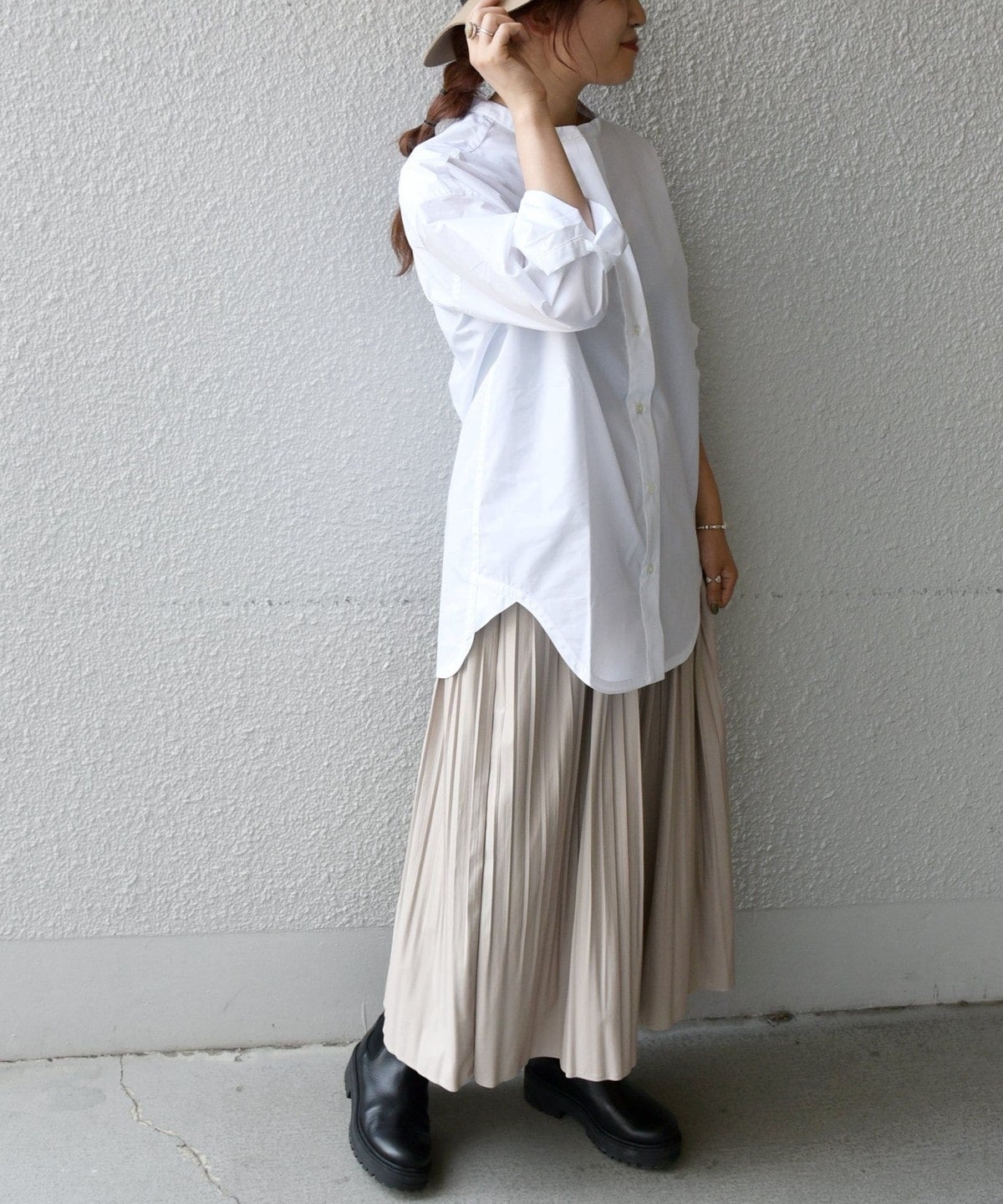 SHIPS any:〈抗菌防臭〉オーガニック RENU バンドカラーシャツ