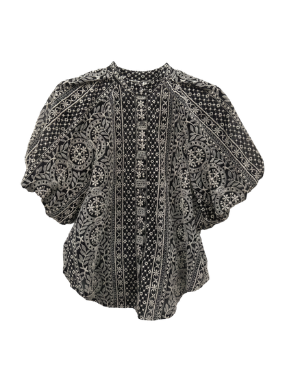 【WEB限定】〈洗濯機可能〉レース バルーン 袖 ブラウス