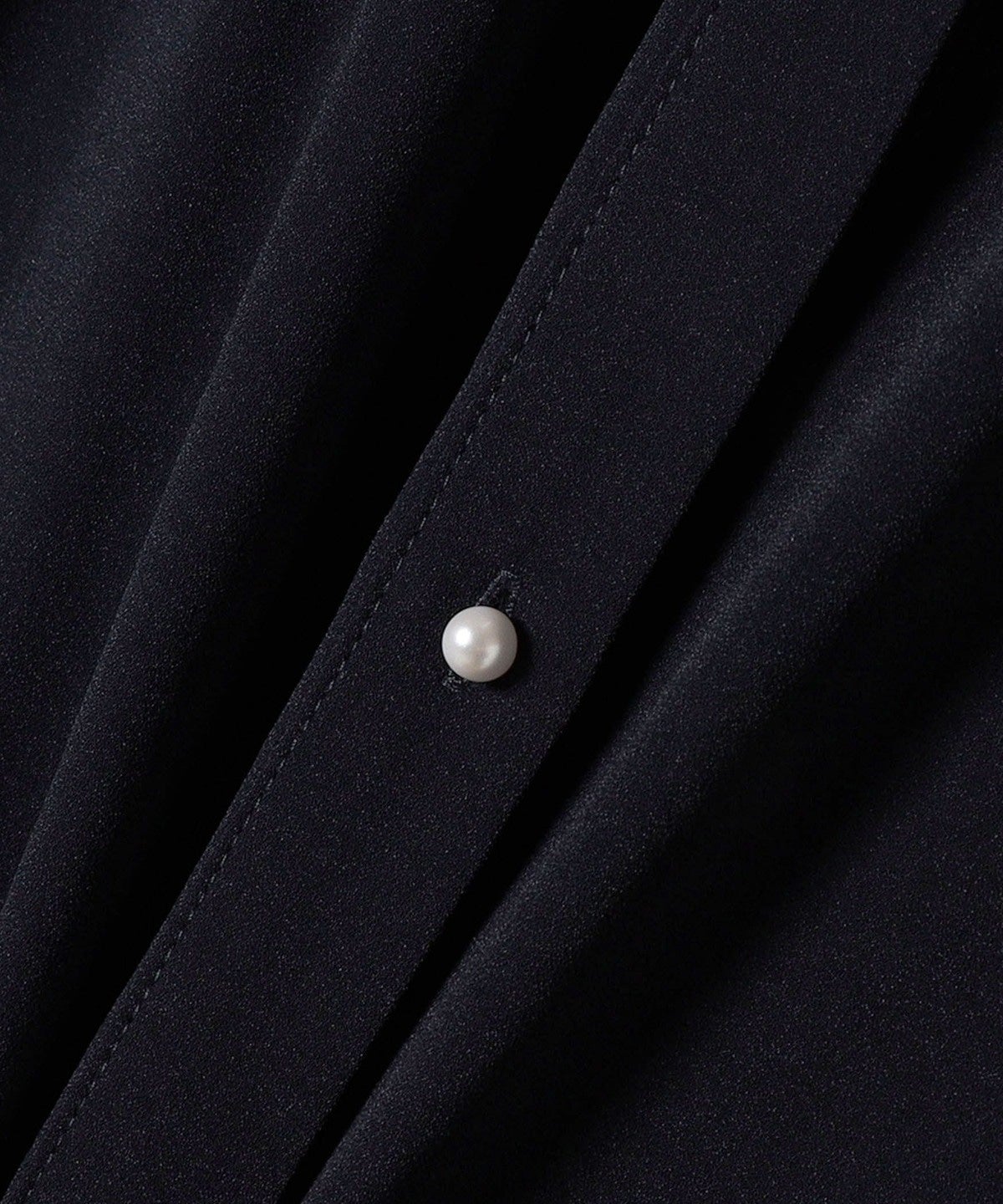 〈手洗い可能〉ストレッチ ジョーゼット ロング スリーブ プリーツ ワンピース