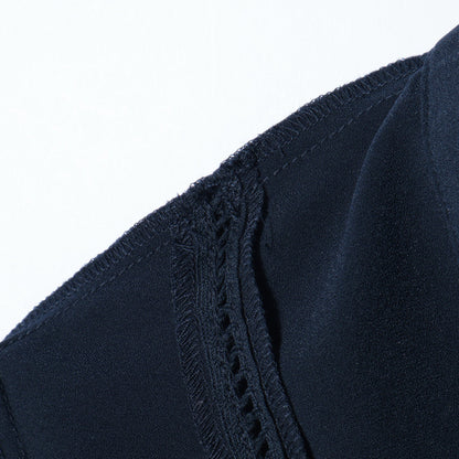 〈手洗い可能〉ストレッチ ジョーゼット ロング スリーブ プリーツ ワンピース