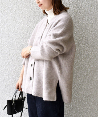 〈手洗い可能〉へアリークルーネックカーディガン