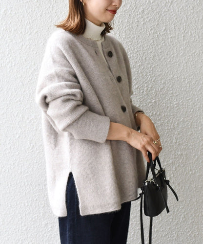 〈手洗い可能〉へアリークルーネックカーディガン