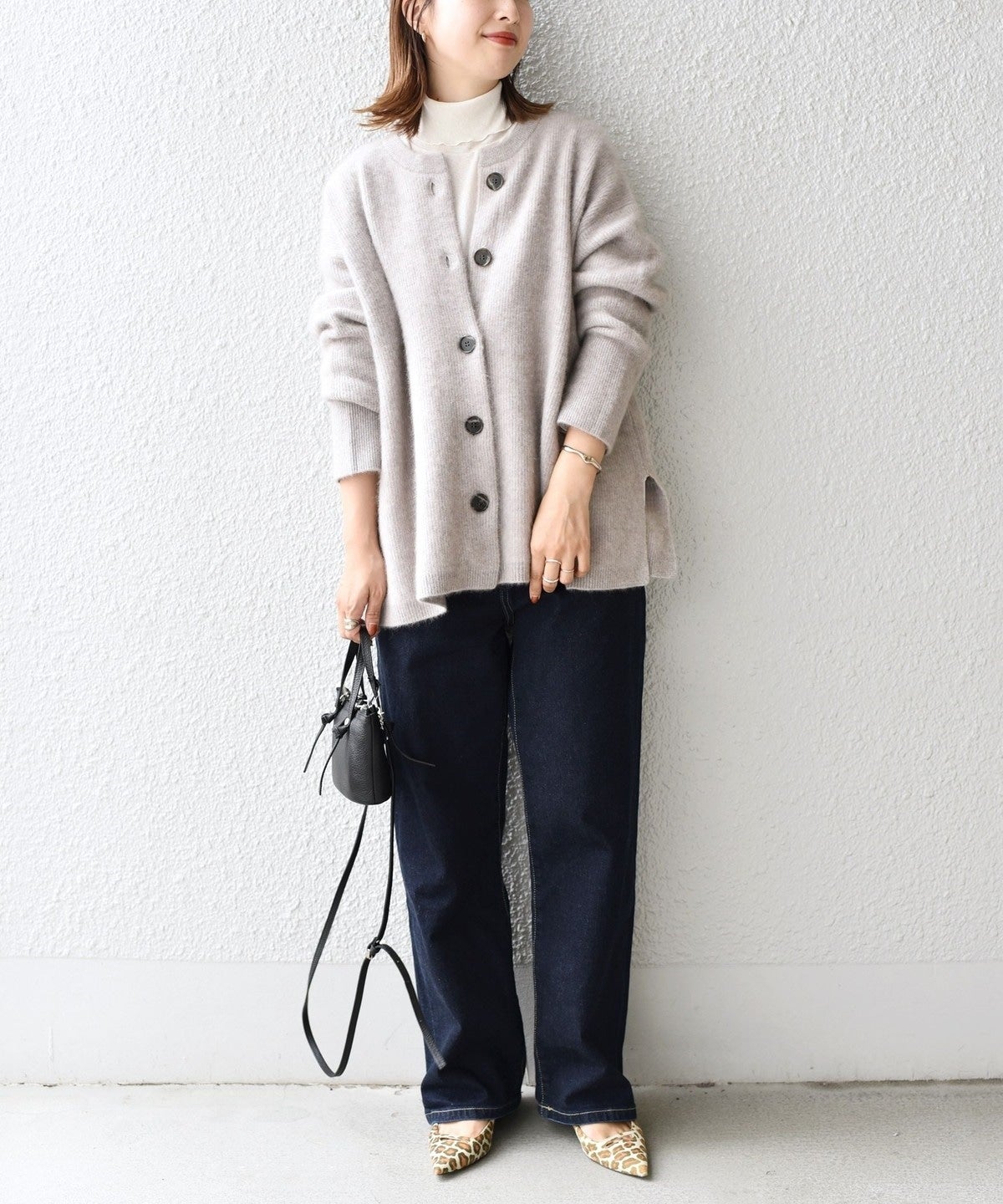 〈手洗い可能〉へアリークルーネックカーディガン