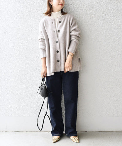 〈手洗い可能〉へアリークルーネックカーディガン