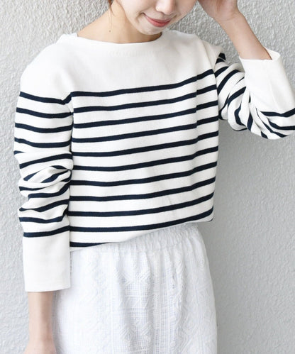 SHIPS any:スクエアボートネックプルオーバー