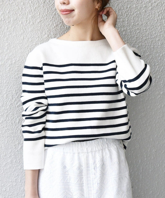 SHIPS any:スクエアボートネックプルオーバー