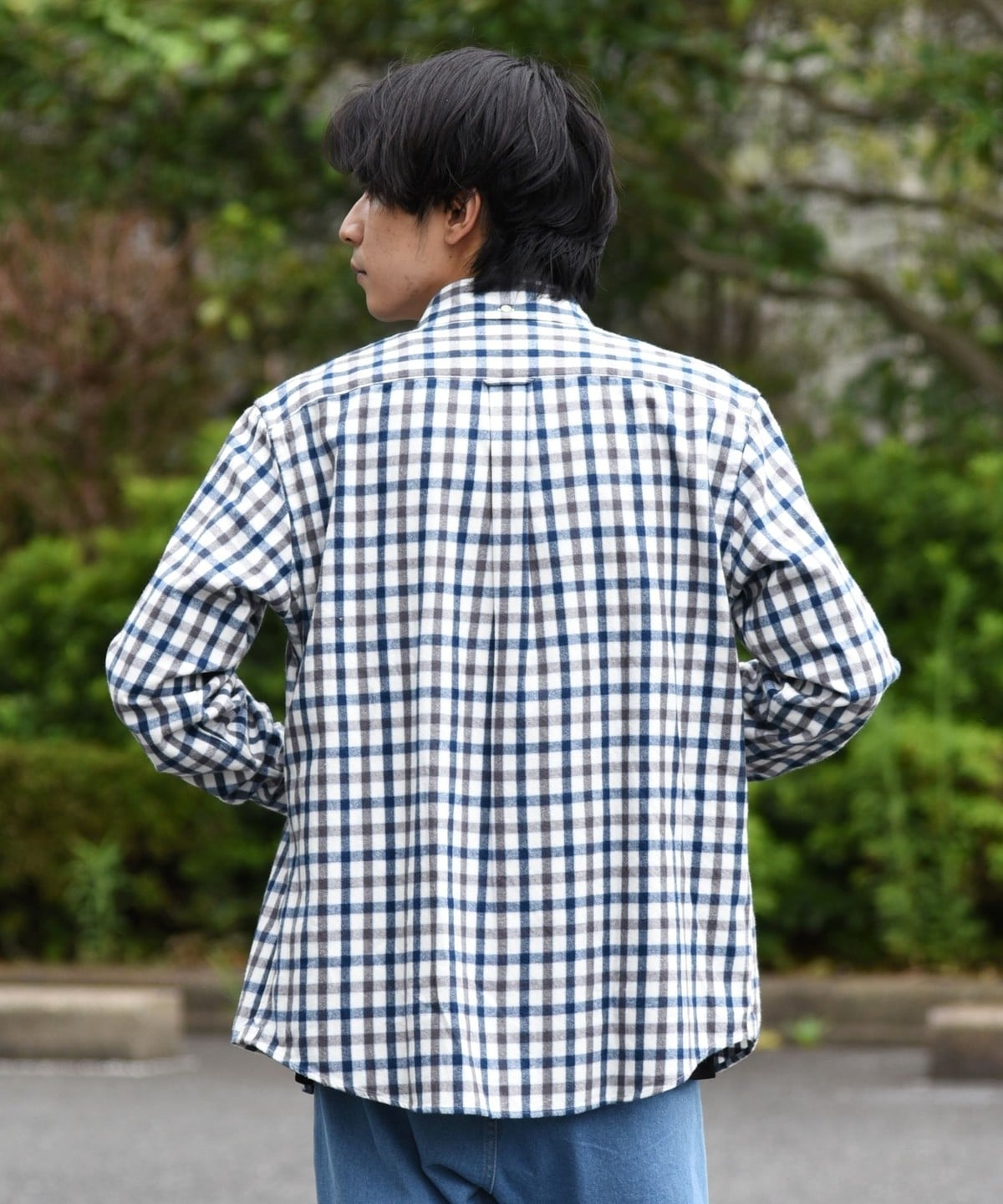 SHIPS: 播州織 フェザー ギンガムチェック ボタンダウン ネルシャツ