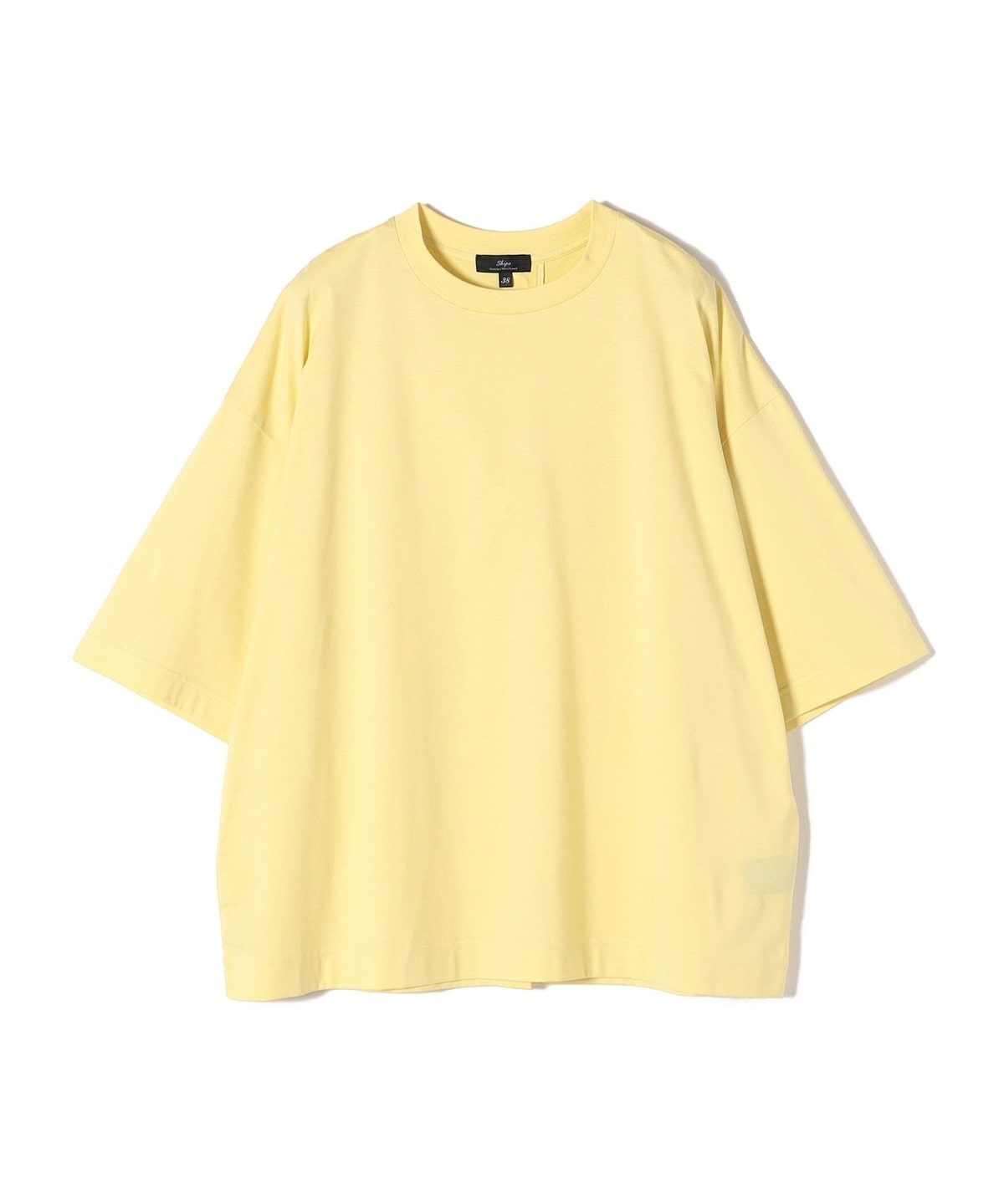 SHIPS Primary Navy Label:コットンショートスリーブプルオーバー