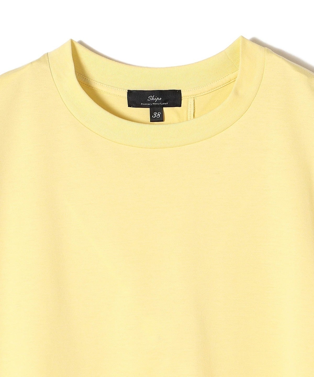 SHIPS Primary Navy Label:コットンショートスリーブプルオーバー