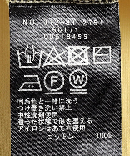 SHIPS Primary Navy Label:コットンショートスリーブプルオーバー