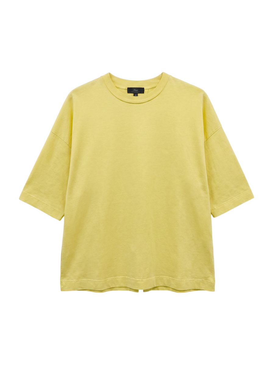 SHIPS Primary Navy Label:コットンショートスリーブプルオーバー