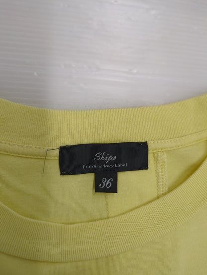 SHIPS Primary Navy Label:コットンショートスリーブプルオーバー