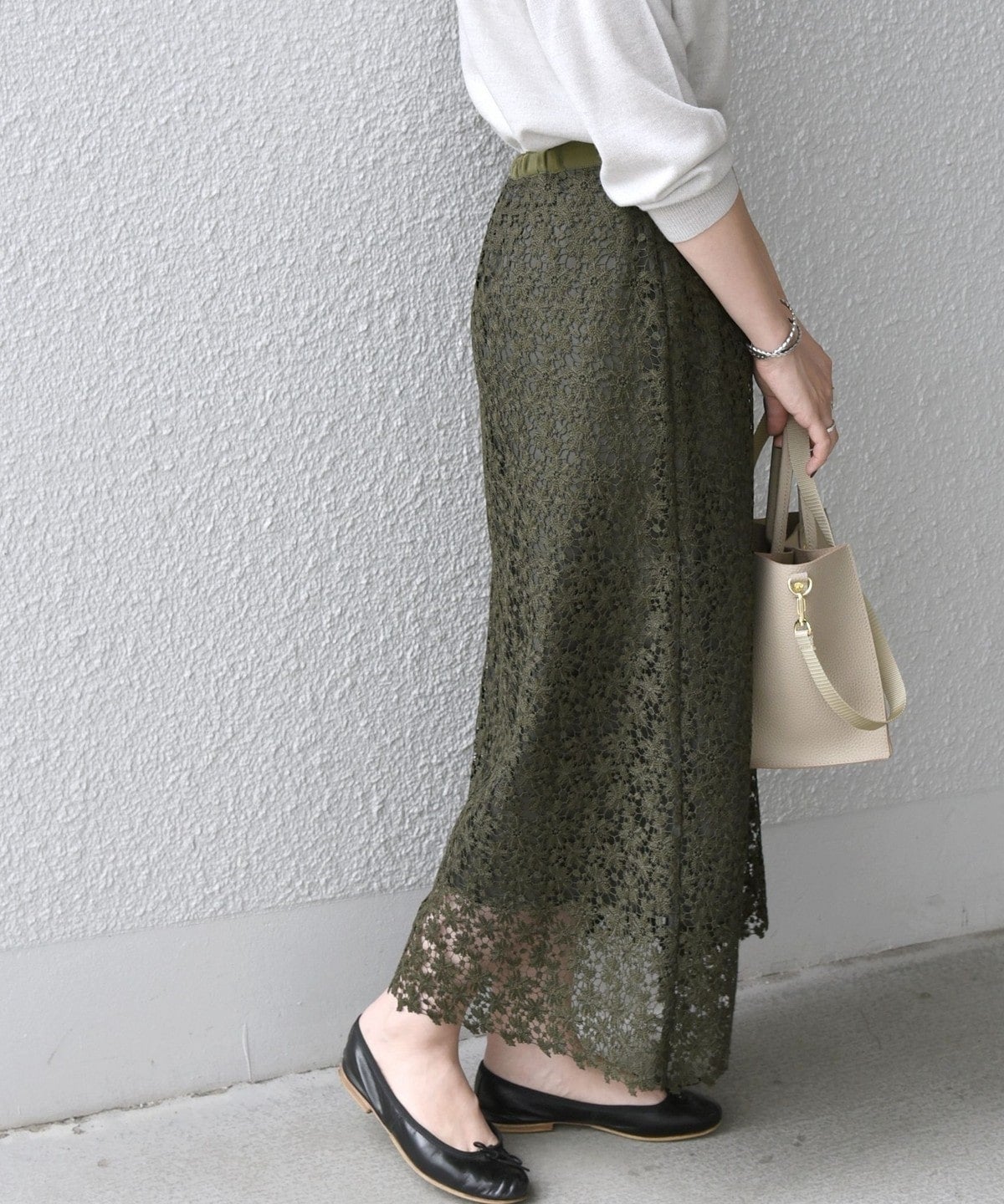 SHIPS any:〈ウォッシャブル〉プチフラワー レース スカート