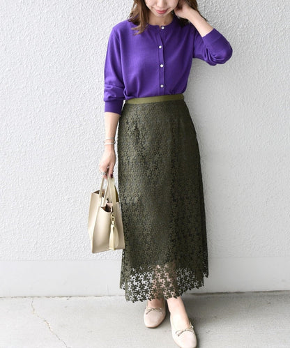 SHIPS any:〈ウォッシャブル〉プチフラワー レース スカート