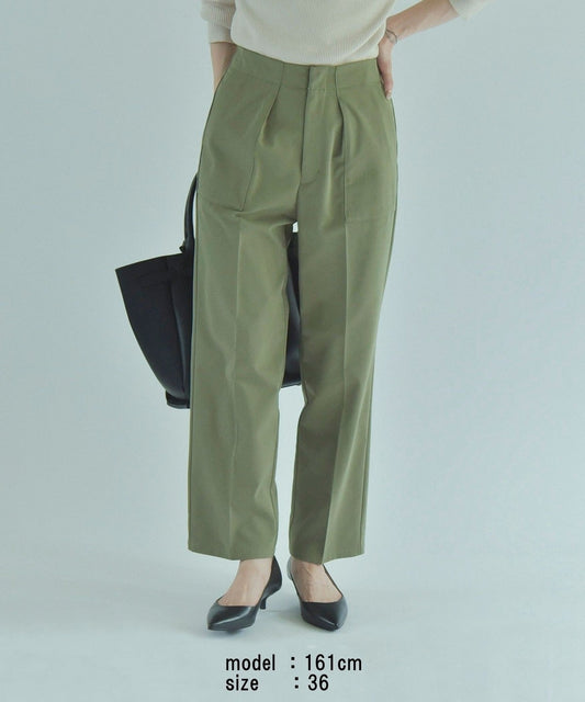 quaranciel:〈手洗い可能〉 ストレート ベイカー パンツ