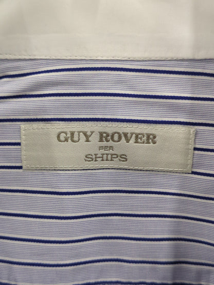 GUY ROVER: タブカラー マルチ ストライプ クレリックシャツ