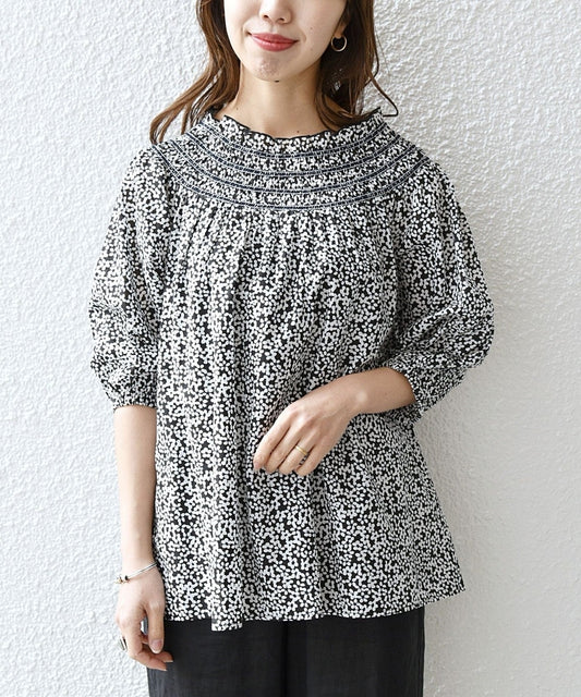 SHIPS any: カラー シャーリング ヨーク ブラウス