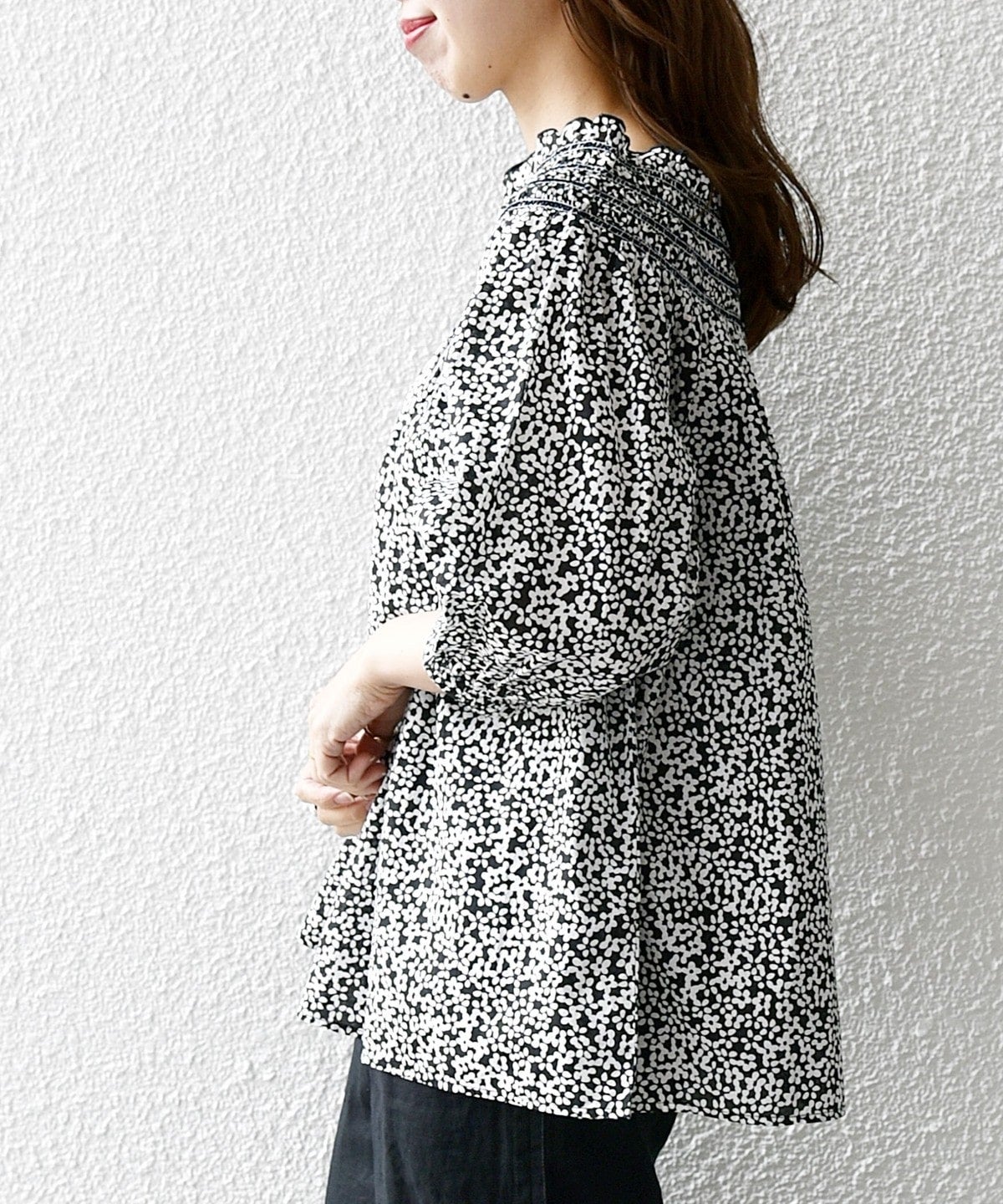 SHIPS any: カラー シャーリング ヨーク ブラウス