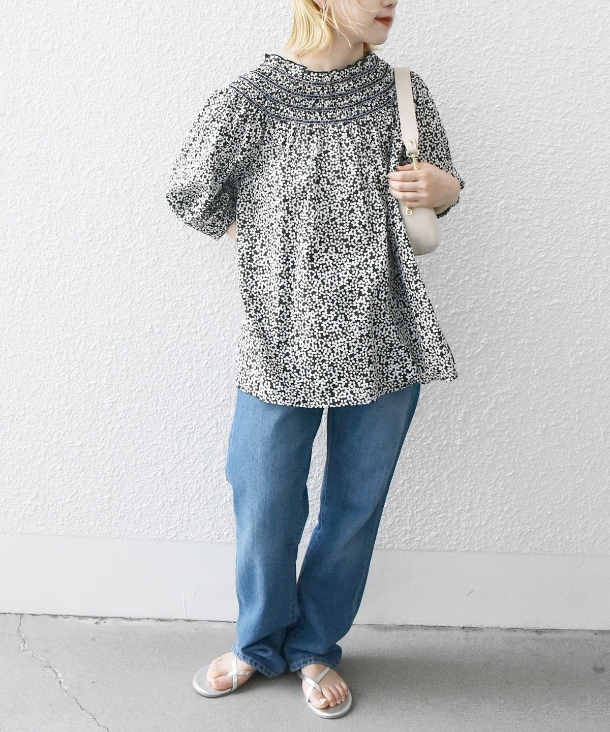 SHIPS any: カラー シャーリング ヨーク ブラウス