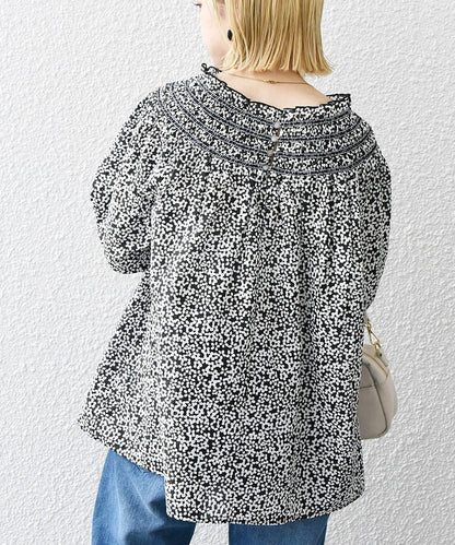 SHIPS any: カラー シャーリング ヨーク ブラウス