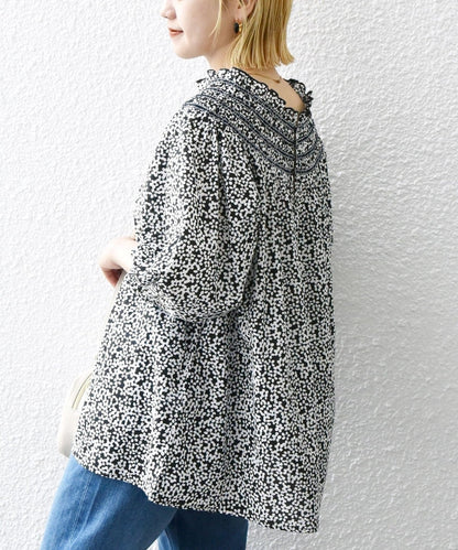 SHIPS any: カラー シャーリング ヨーク ブラウス