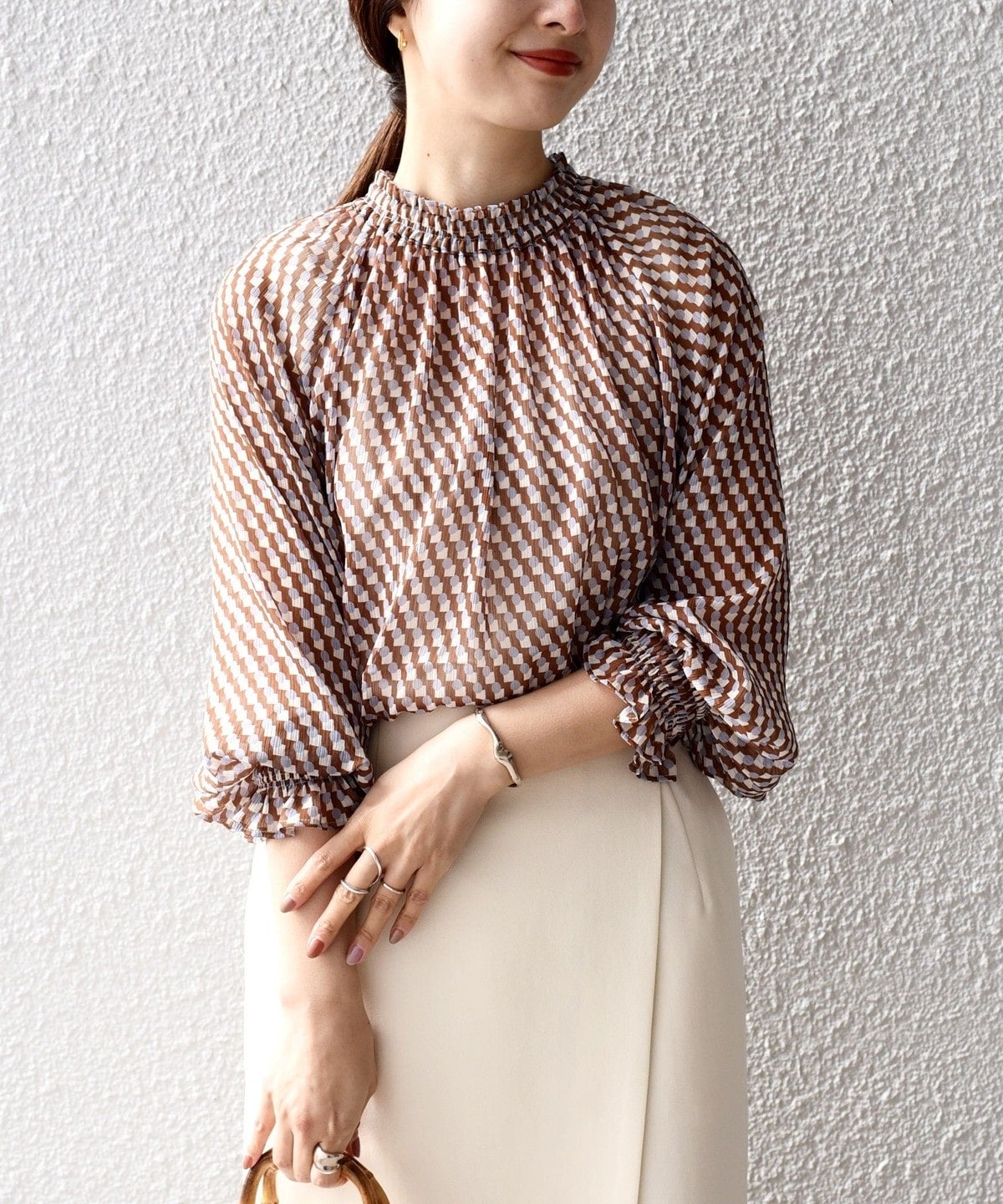 〈手洗い可能〉SPRINTEX ギャザーブラウス