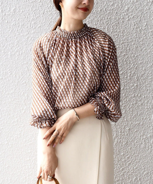 〈手洗い可能〉SPRINTEX ギャザーブラウス