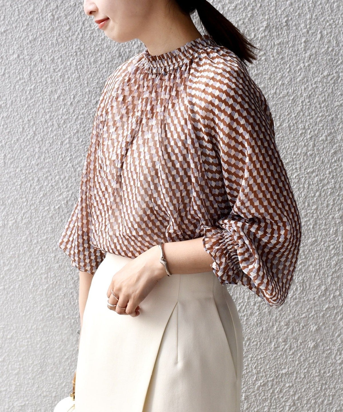 〈手洗い可能〉SPRINTEX ギャザーブラウス