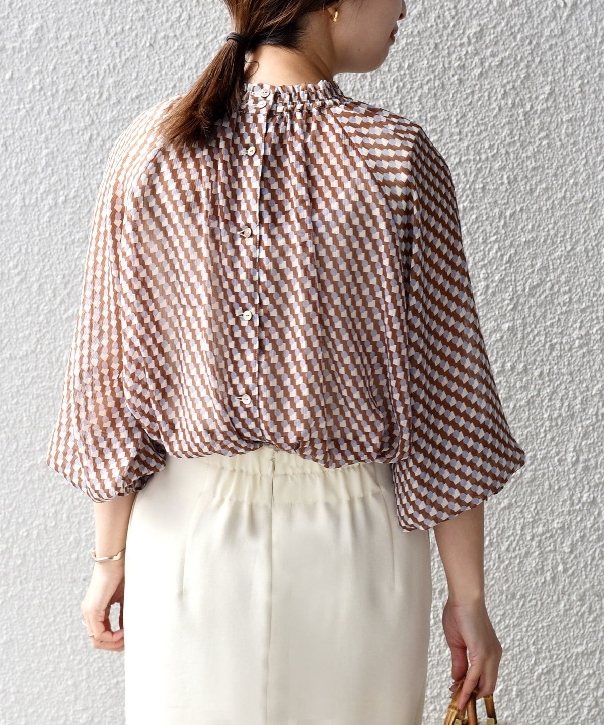 〈手洗い可能〉SPRINTEX ギャザーブラウス