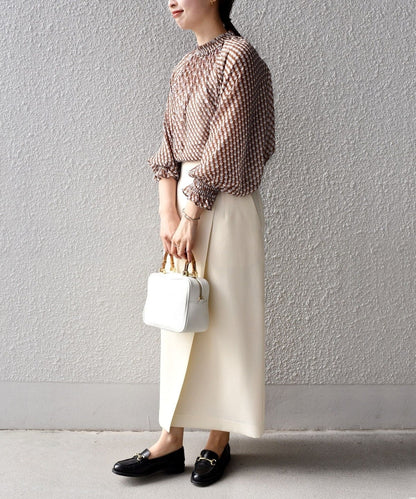 〈手洗い可能〉SPRINTEX ギャザーブラウス