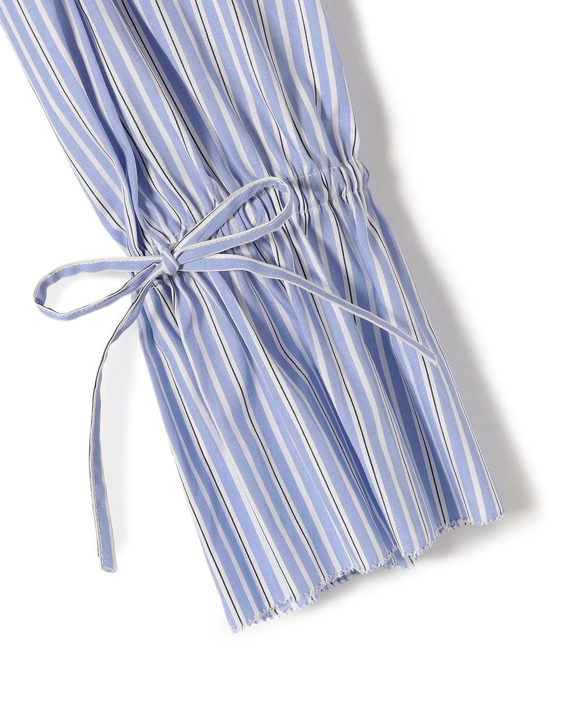 〈手洗い可能〉ブロード ストライプ キャンディ スリーブ ブラウス