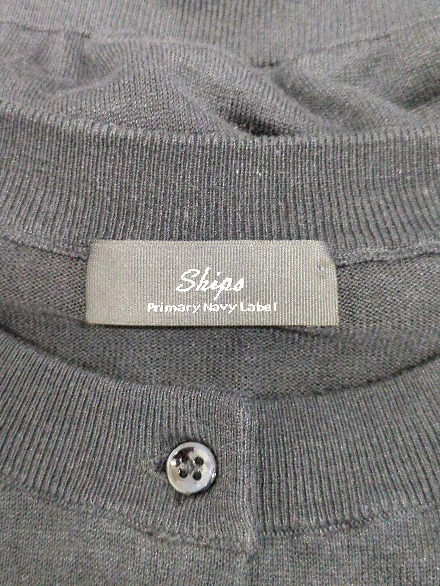 SHIPS Primary Navy Label:〈手洗い可能〉シルク リネン クルーネック カーディガン