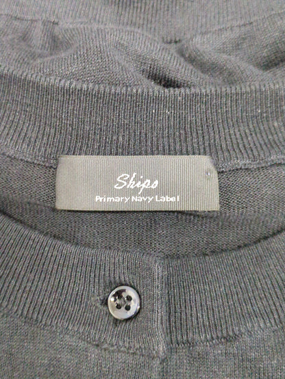 SHIPS Primary Navy Label:〈手洗い可能〉シルク リネン クルーネック カーディガン