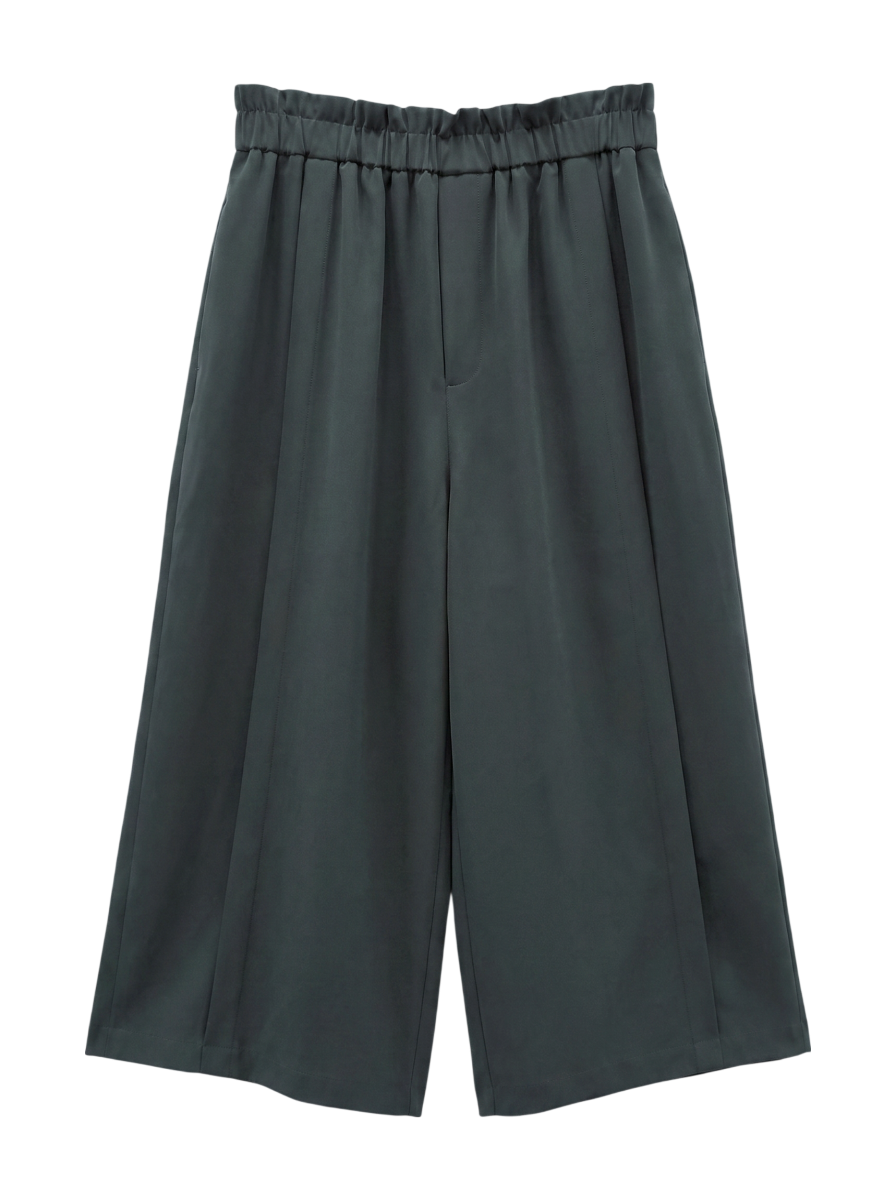 【手洗い可能】ワイドクロップドパンツ