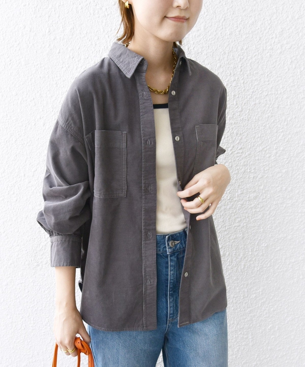 〈洗濯機可能〉コーデュロイ オーバー シャツ