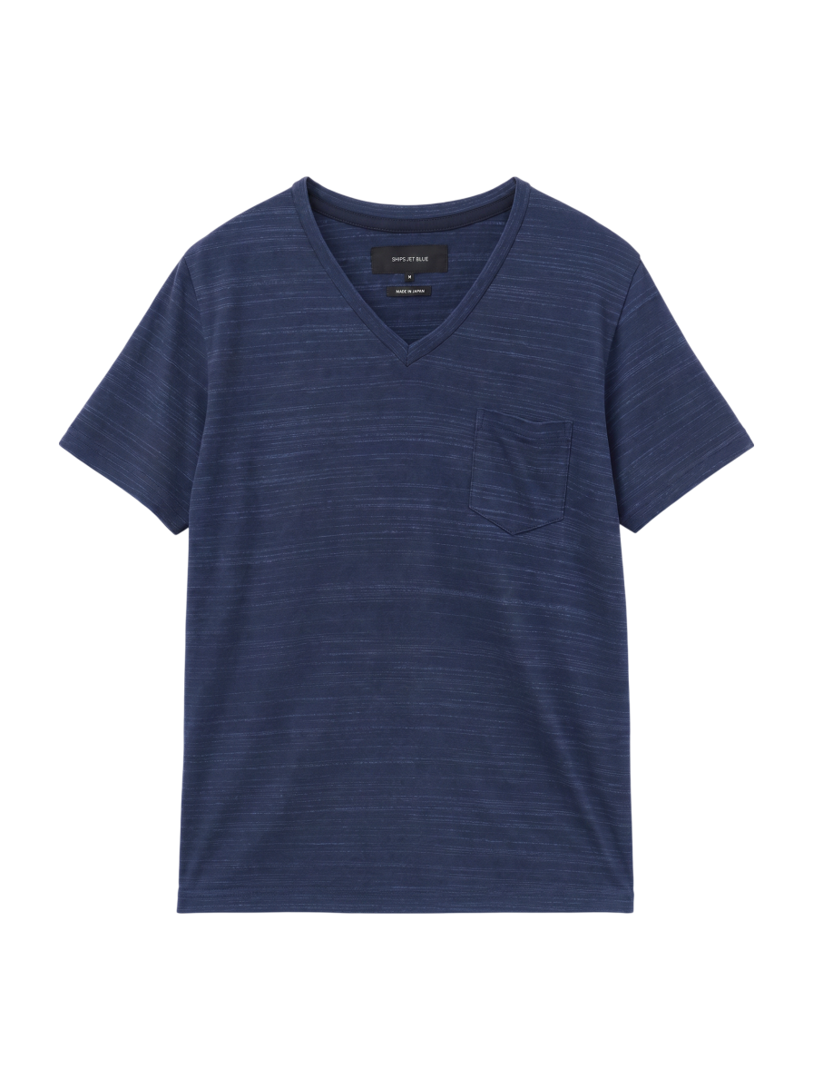 SHIPS JET BLUE: コブラボーダー VネックTシャツ