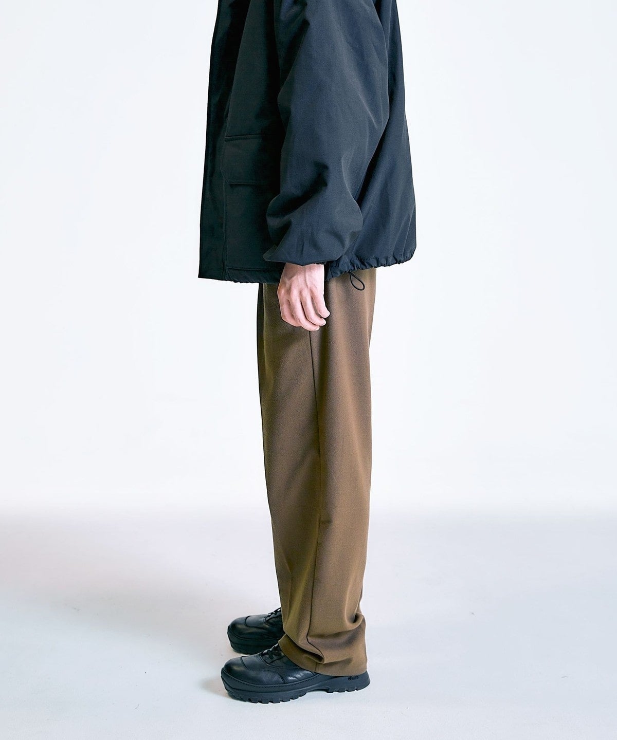 City Ambient Products: T/Rフラノ 2プリーツ ワイドテーパード スラックス