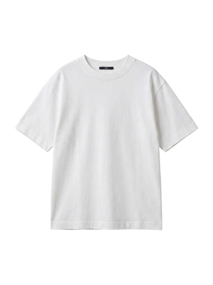 SHIPS: ハイゲージ クルーネック ポンチ Tシャツ