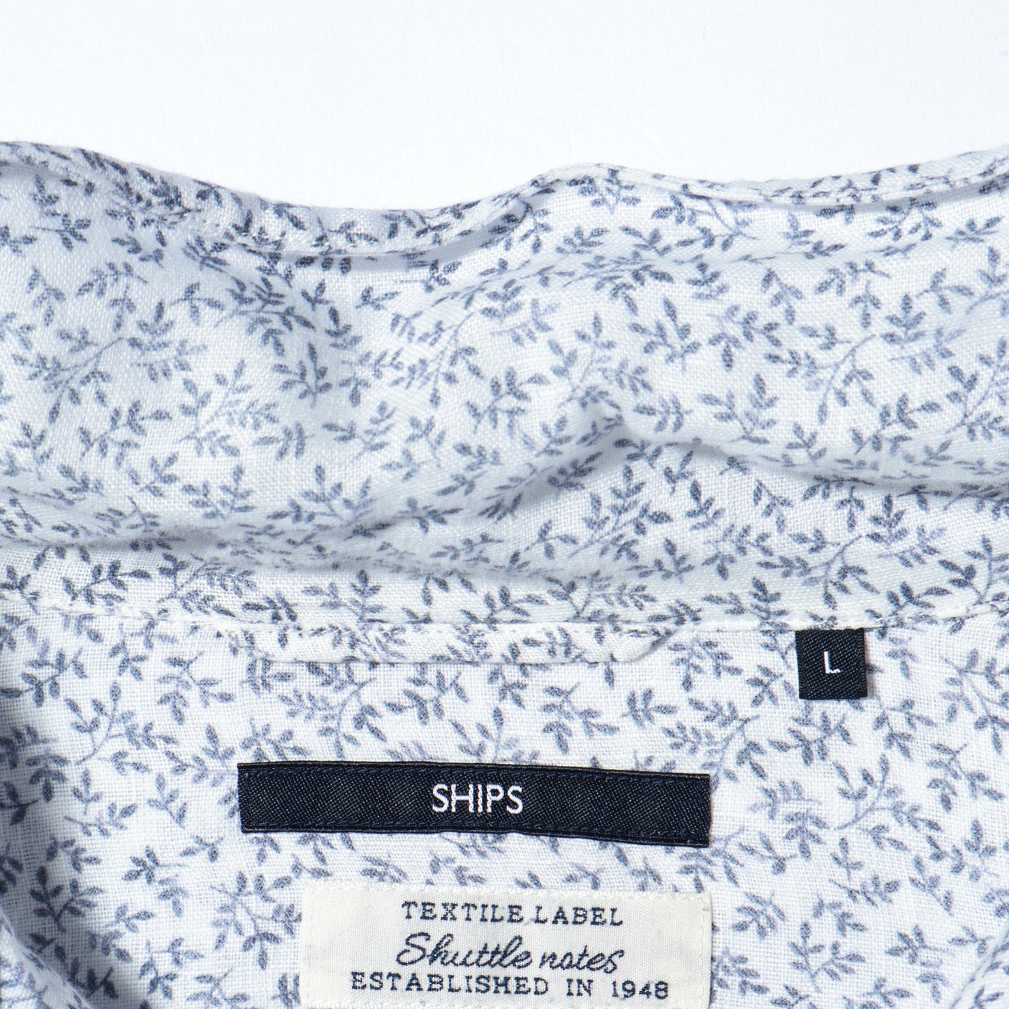 SHIPS: Shuttle notes フラワープリント リネン リラックス 7スリーブ カプリ シャツ