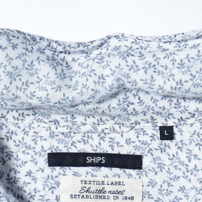 SHIPS: Shuttle notes フラワープリント リネン リラックス 7スリーブ カプリ シャツ
